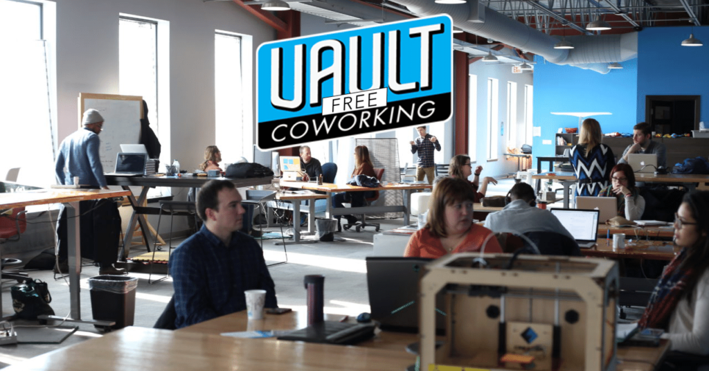 Free coworking at Vault Coworking on the first and 3rd Wednesday of each month