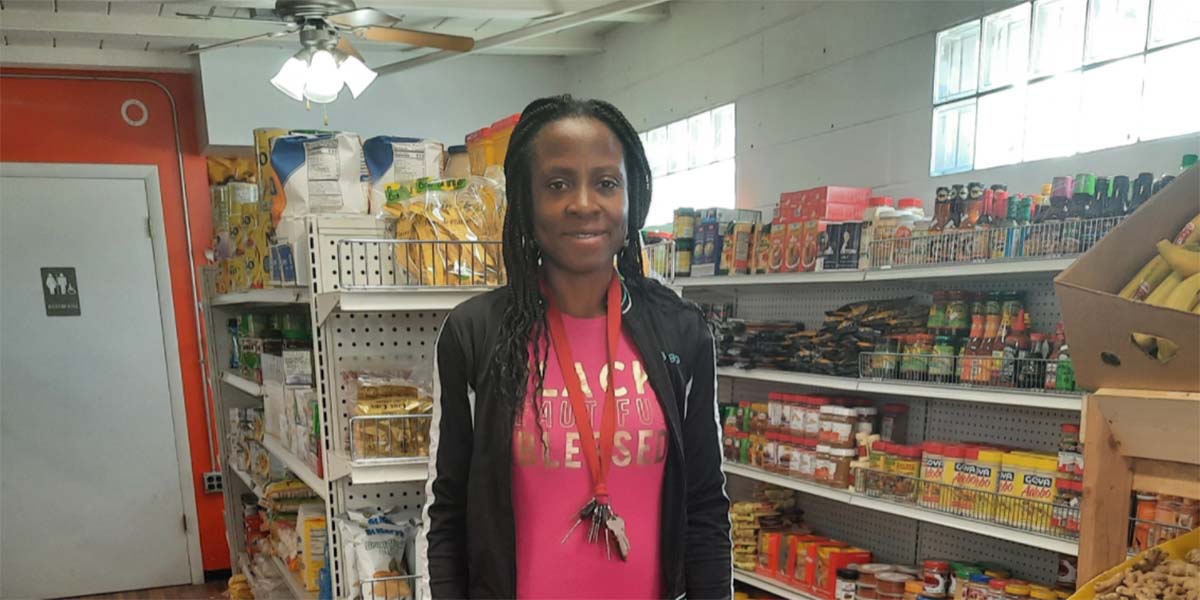 Kiva borrower Redeem of Mawua Food Market in Davenport, Iowa