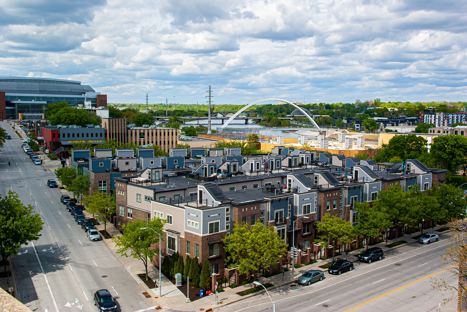 Des Moines, Iowa, as seen from the sky.